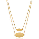 14K Yellow Gold Graduated Oval Disc Layered Necklace, 18" fine designer jewelry for men and women